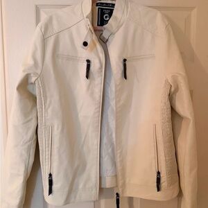 Fried Denim NYC Faux-Leather Men’s Moto Biker Jacket Large